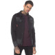 Distressed Denim Jacket Skinny Fit - Washed Black